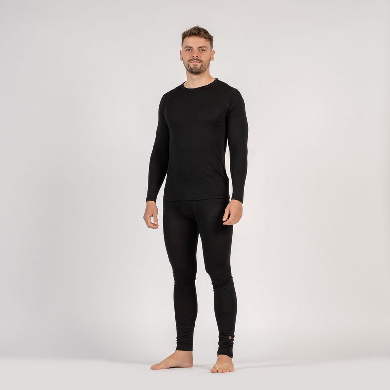 Heren 160 lange mouwen en broek, 2-delig zwart