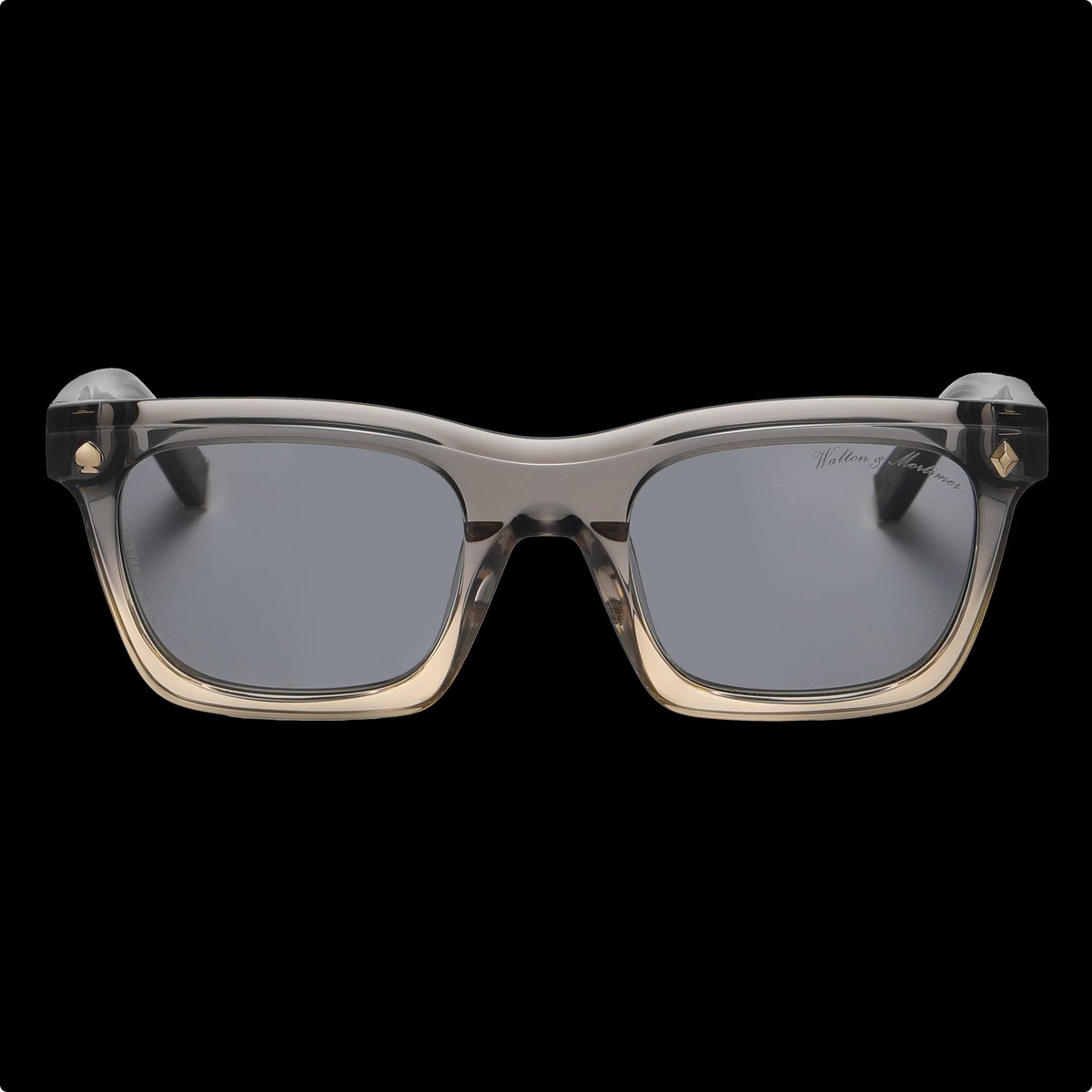 Walton et Mortimer NO. 54 : Lunettes de soleil grises transparentes "Inferno"