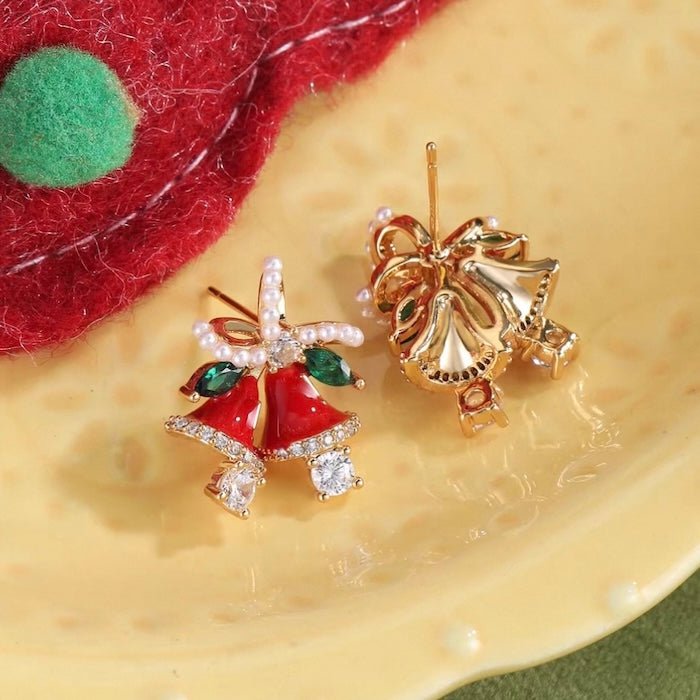 Weihnachtsrote Glockenohrringe