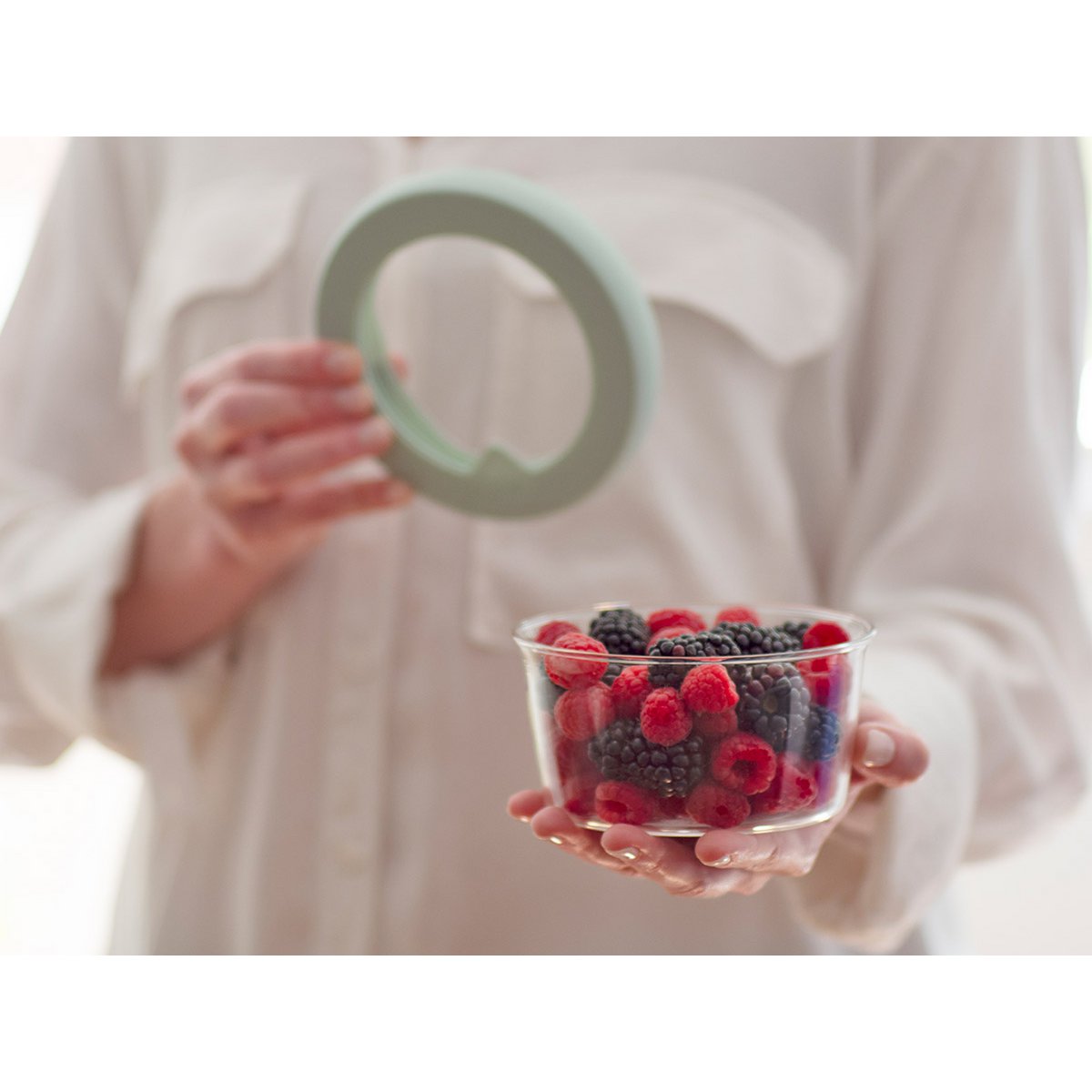 Food Huggers LIDS; Small Lid Gradual Green