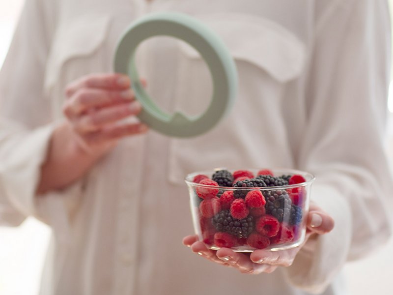 Food Huggers LIDS; Small Lid Gradual Green