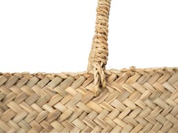 Kurv i flet med håndtag, håndlavet palmetaske. Esparto taske.
