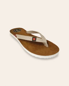Tong / Slipper Leer MOOREA Zand