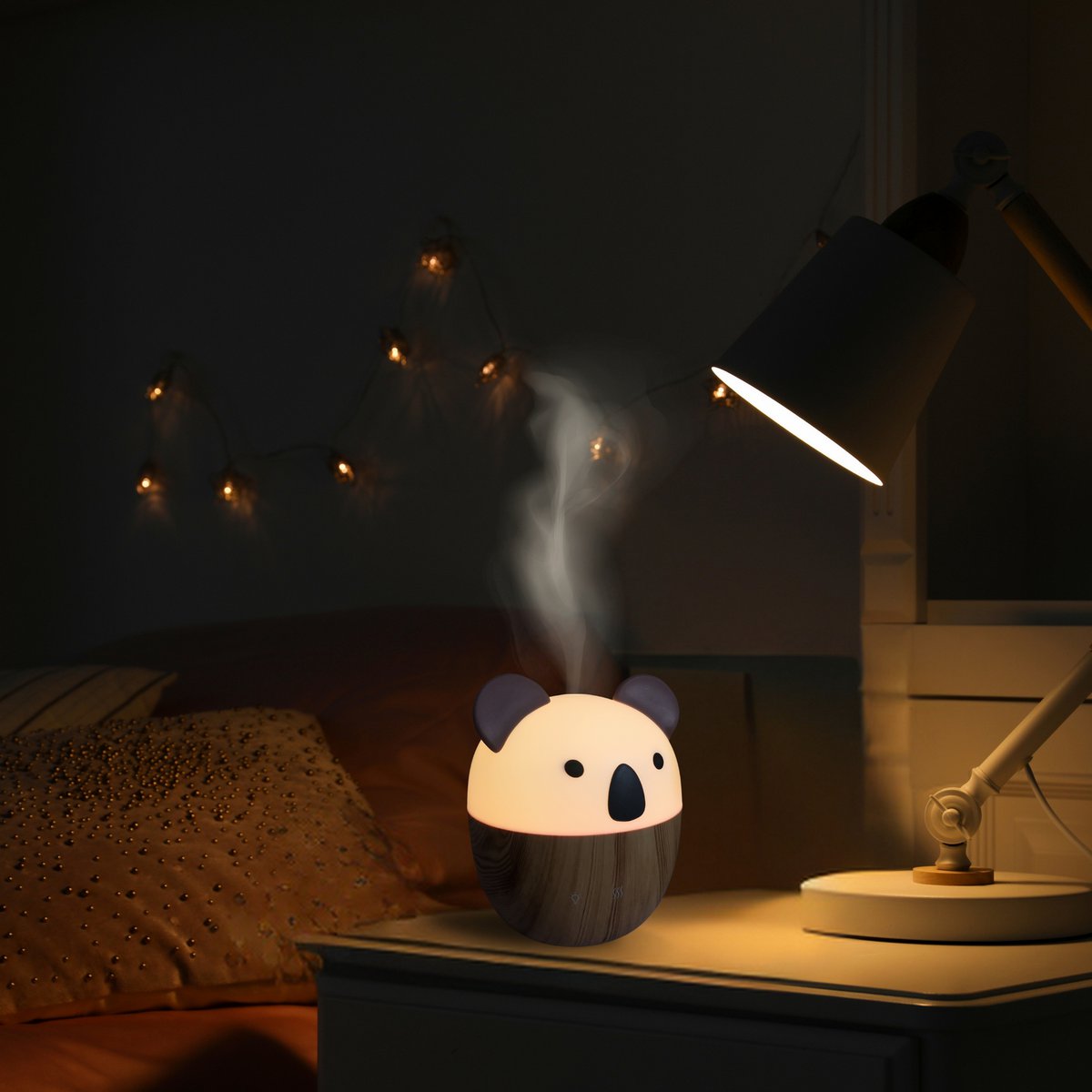 Woofie Essential Oil Diffuser – Ultrasonic Cold Aromatherapy Diffuser – Electric Diffuser for Home Fragrance – USB Power Supply, Ambient LED Lighting, Silent and Compact