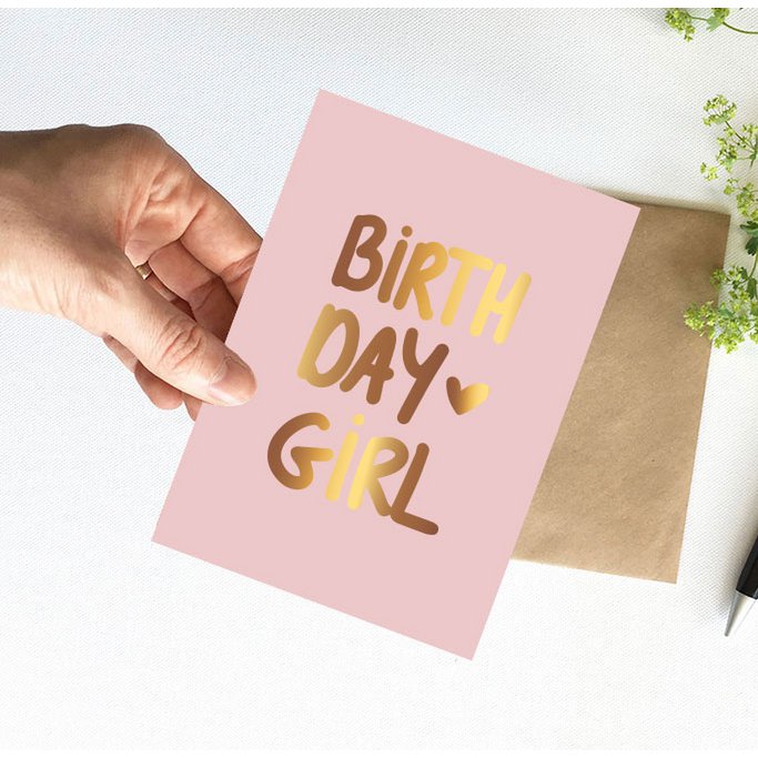 Map | With gold foil Birthday Girl