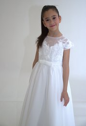 Ceremonial dress JEANNE - White - Size: 130 cm (7/8 years)