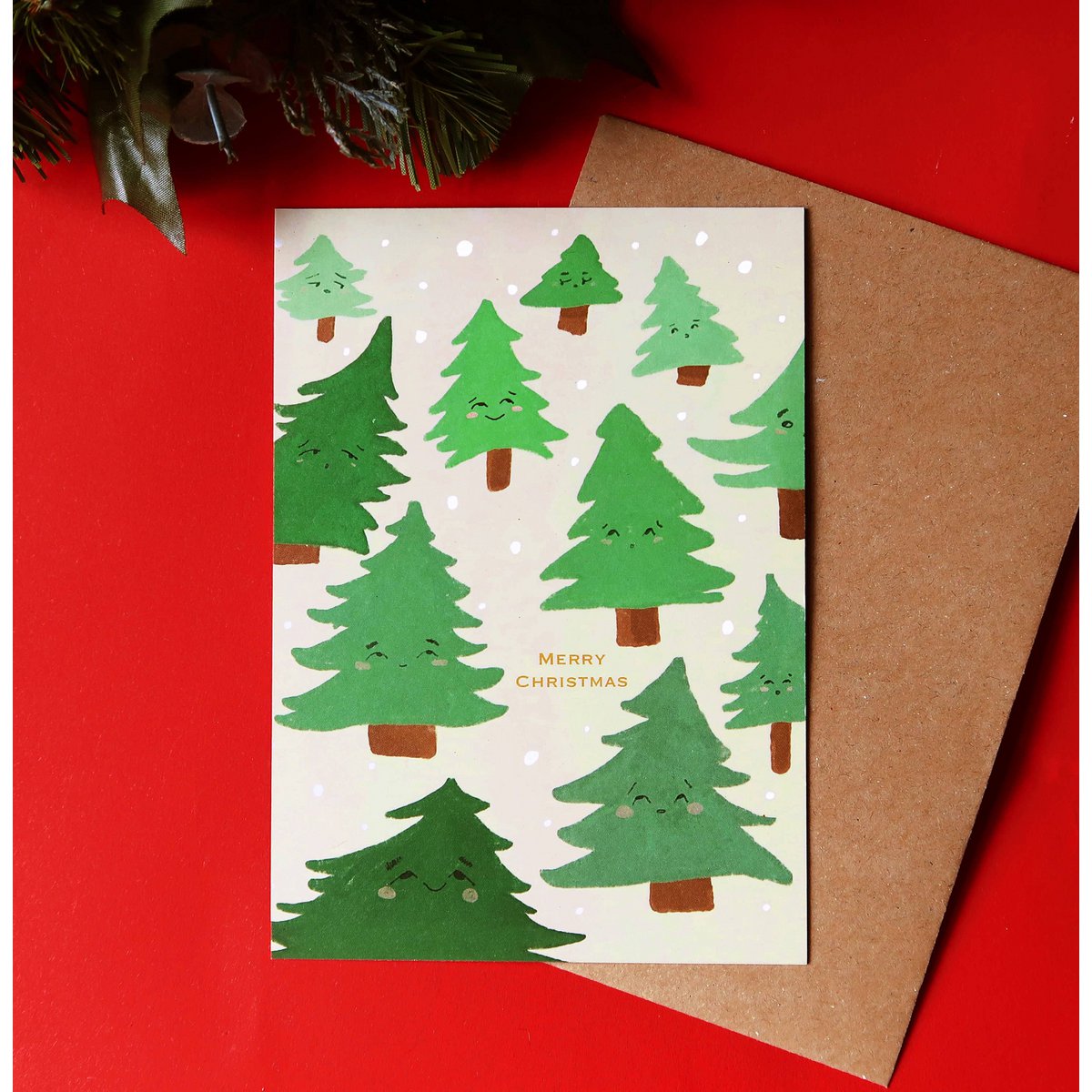 Postal de árboles de Navidad (eco friendly)