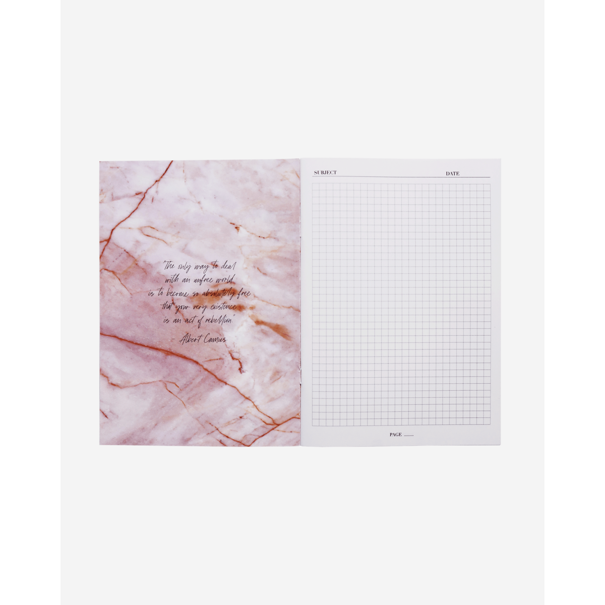 Carnet A5 Grille en Quartz Rose Luxueux