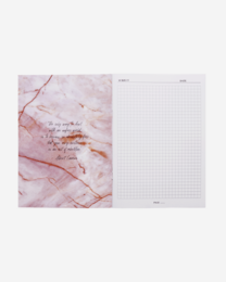 A5 Grid Notesbog i luksuriøs rosenkvarts