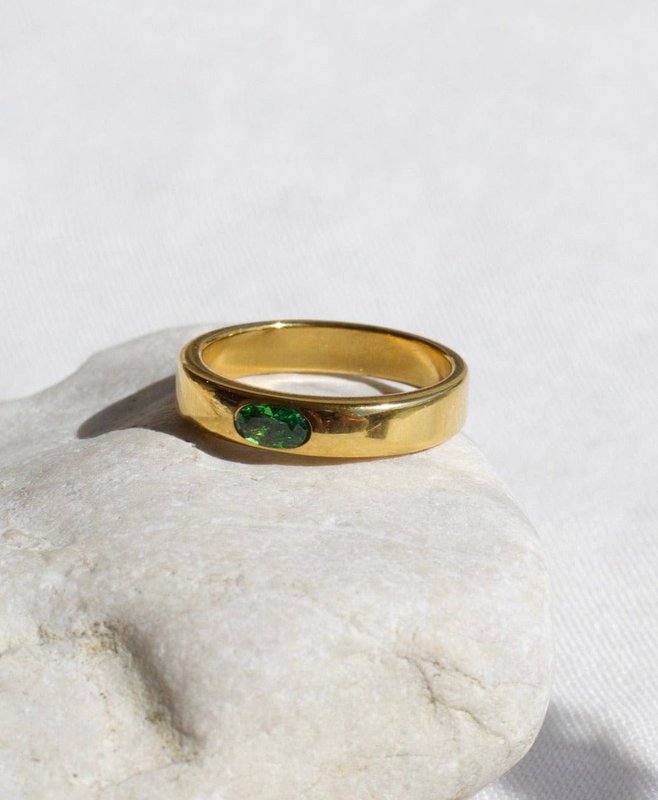 Enoch - Cinturino in oro cristallo verde