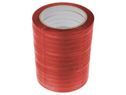 Zakkensluittape Raadhuis 9mm x 66m PVC rood krimp a 16 rol
