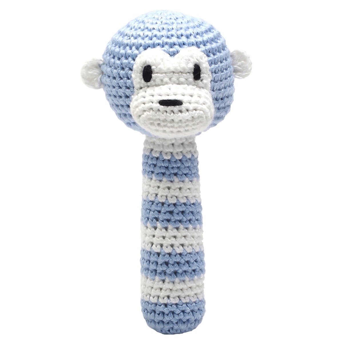 Rattle stick - Monkey (light blue)