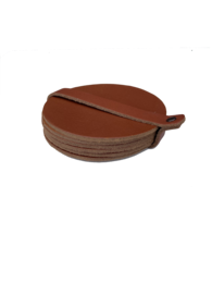Coasters (6 stk) ægte læder rund sort