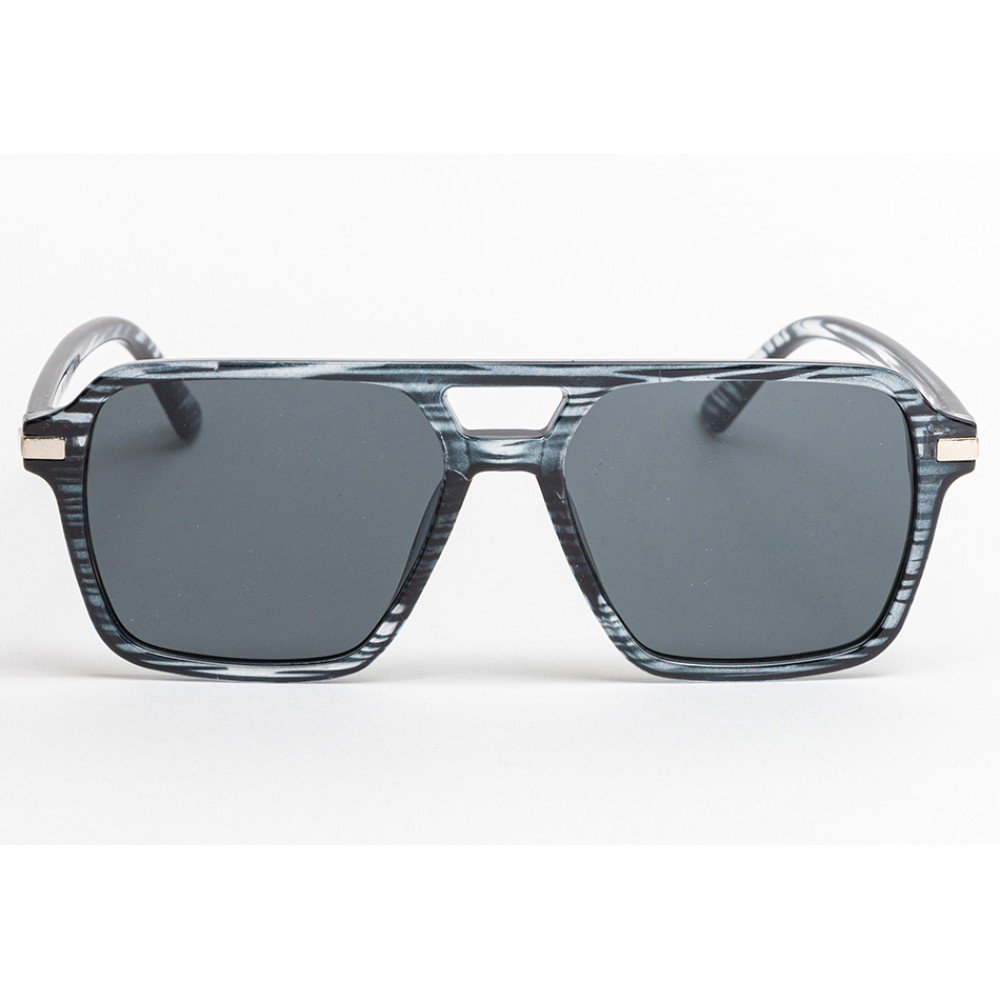 Szare, przezroczyste, kwadratowe okulary przeciwsłoneczne z ciemnymi soczewkami – UV400 | Nowoczesne okulary unisex