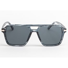 Grijze transparante vierkante zonnebril met donkere lenzen – UV400 | Moderne unisex-brillen