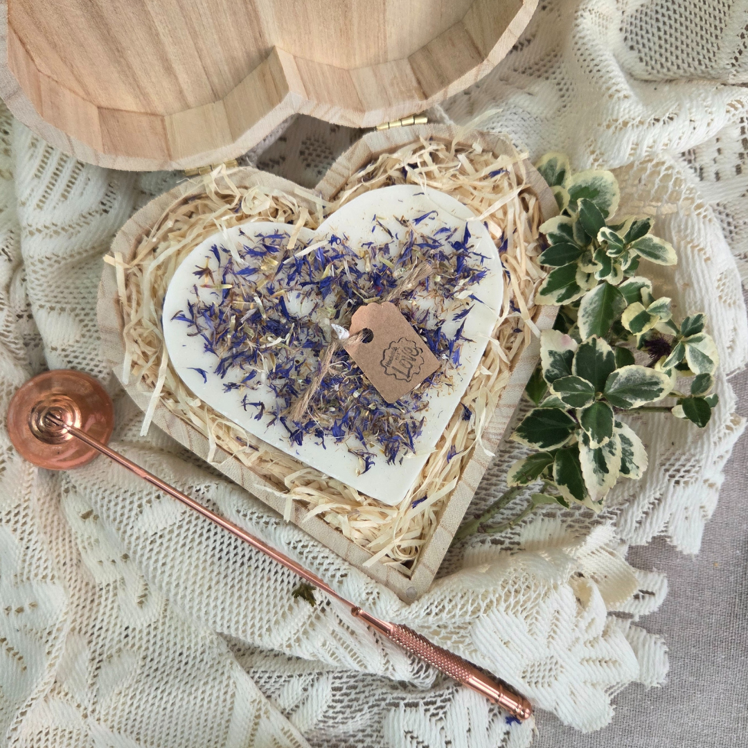 Coffret Cadeau Coeur Grand Coeur Avec Fleurs Sauvages