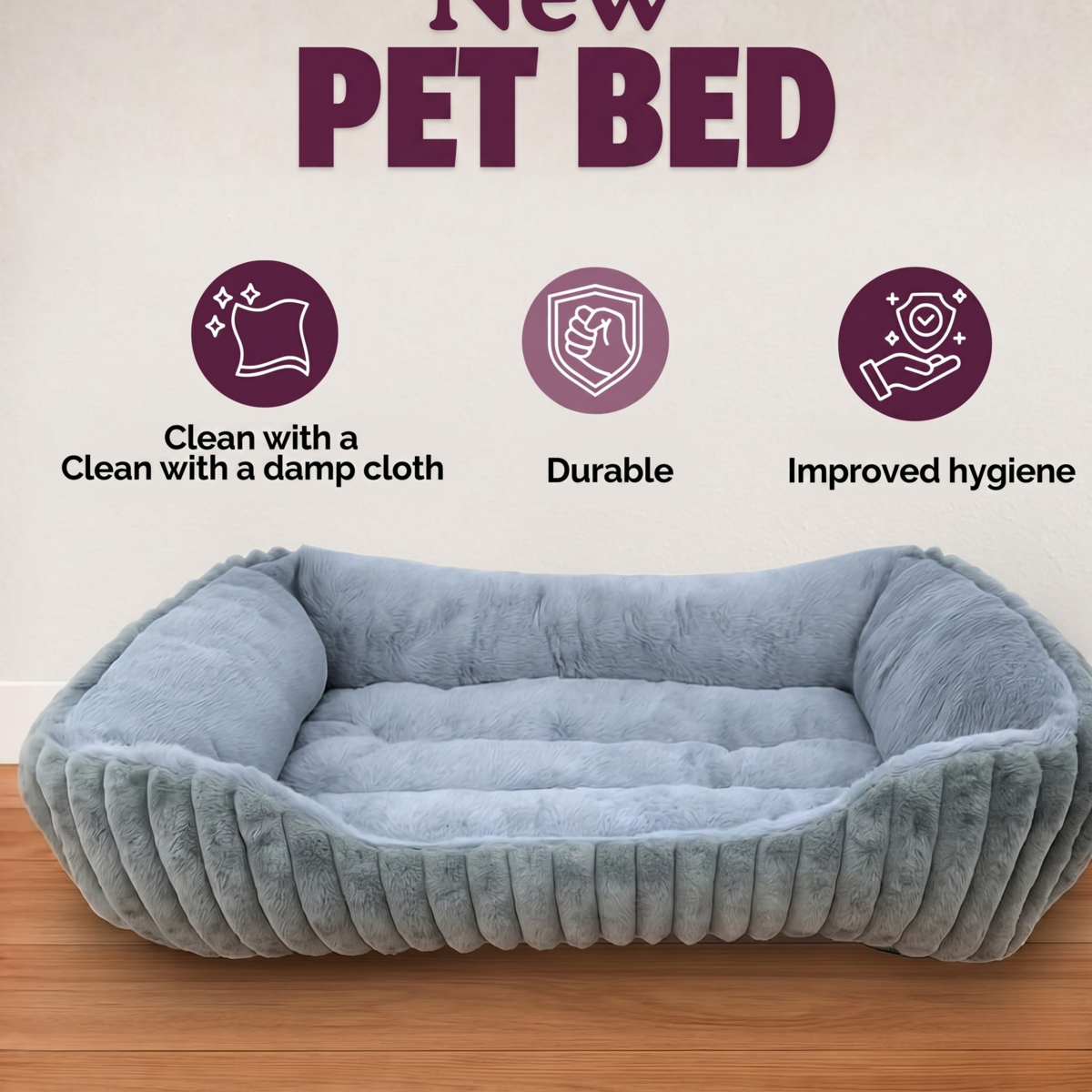Plush Bed for Dogs and Cats | Soft, Warm, and Padded Winter Bed ❄️ | Fluffy and Cozy Crib-Style Pet Mattress | Available in 3 Sizes | Washable, Non-Slip, and Perfect for Home Relaxation