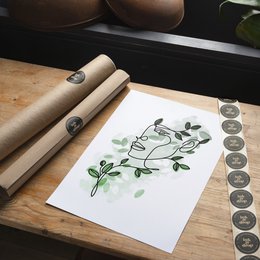 Leaves Hair Line Art Print