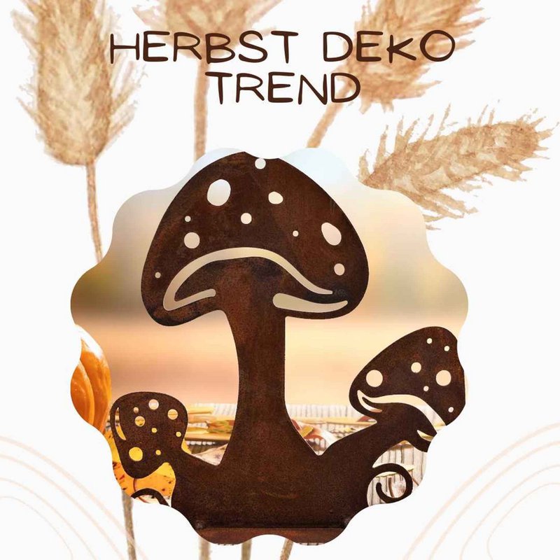 Setas de decoración de otoño | Seta decorativa de metal para otoño.