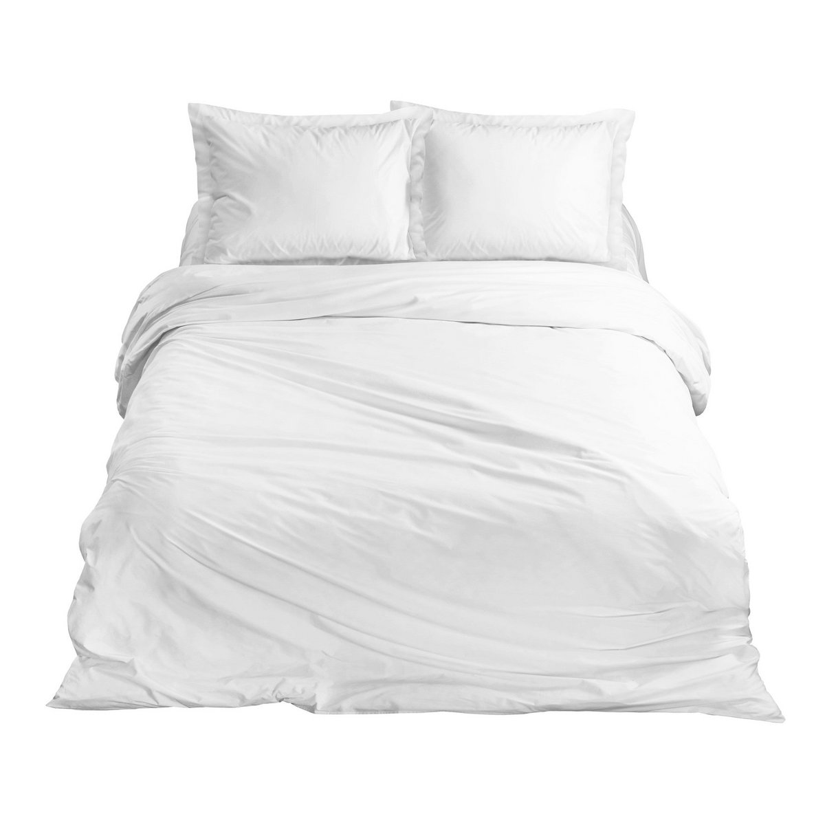 100% Cotton Satin Duvet Cover Set White Whisper