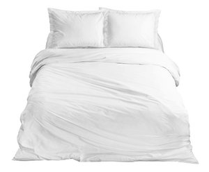 100% Cotton Satin Duvet Cover Set White Whisper