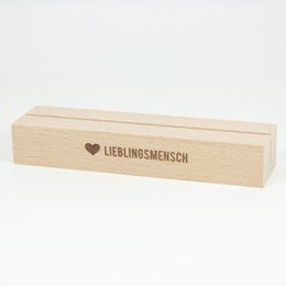 Card stand favorite person made of sustainable beech wood - card holder with heart engraving - maritime home accessory