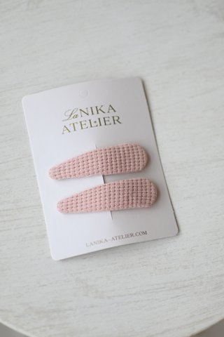 Pink Waffle hair clips 