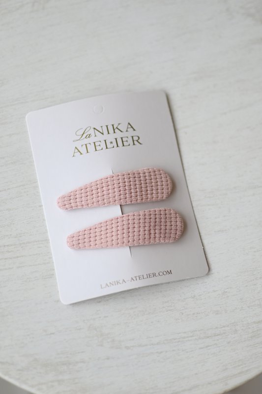 Barrettes à cheveux gaufrées roses