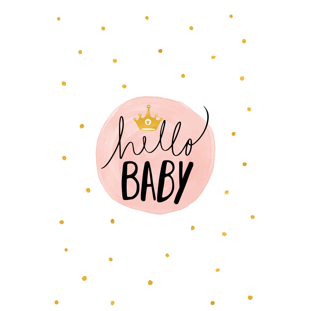 Póster Hello Baby (rosa)