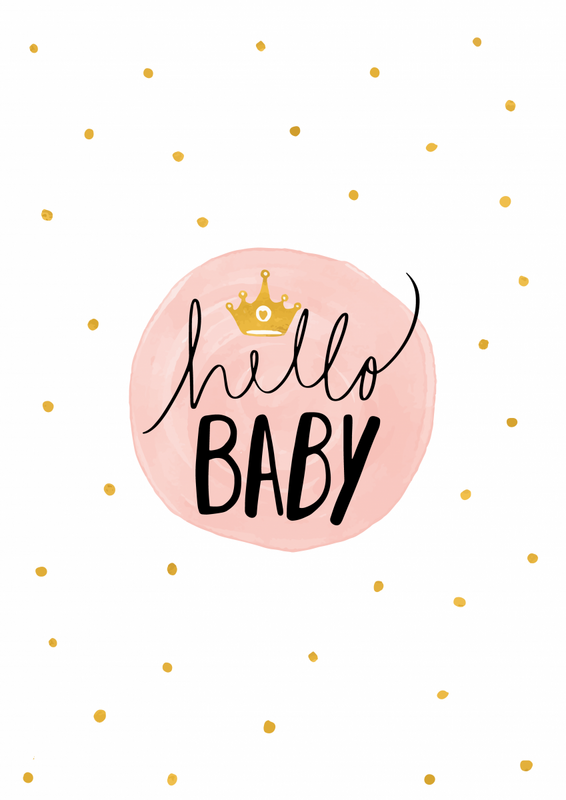 Hallo Babyplakat (pink)