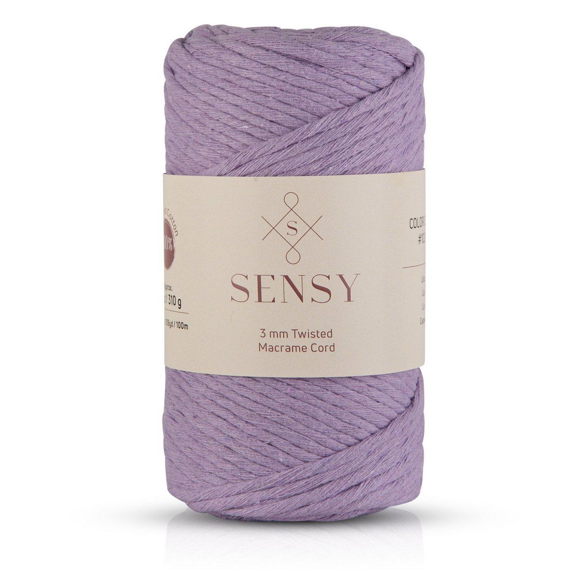 Sensy Premium 3 mm - 109 iarde Cavo macramè a filo singolo in cotone riciclato al 100%