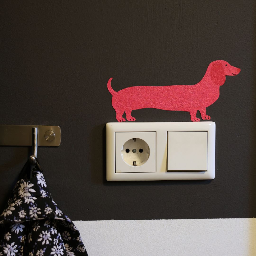 Teckel Mark roze * Muursticker