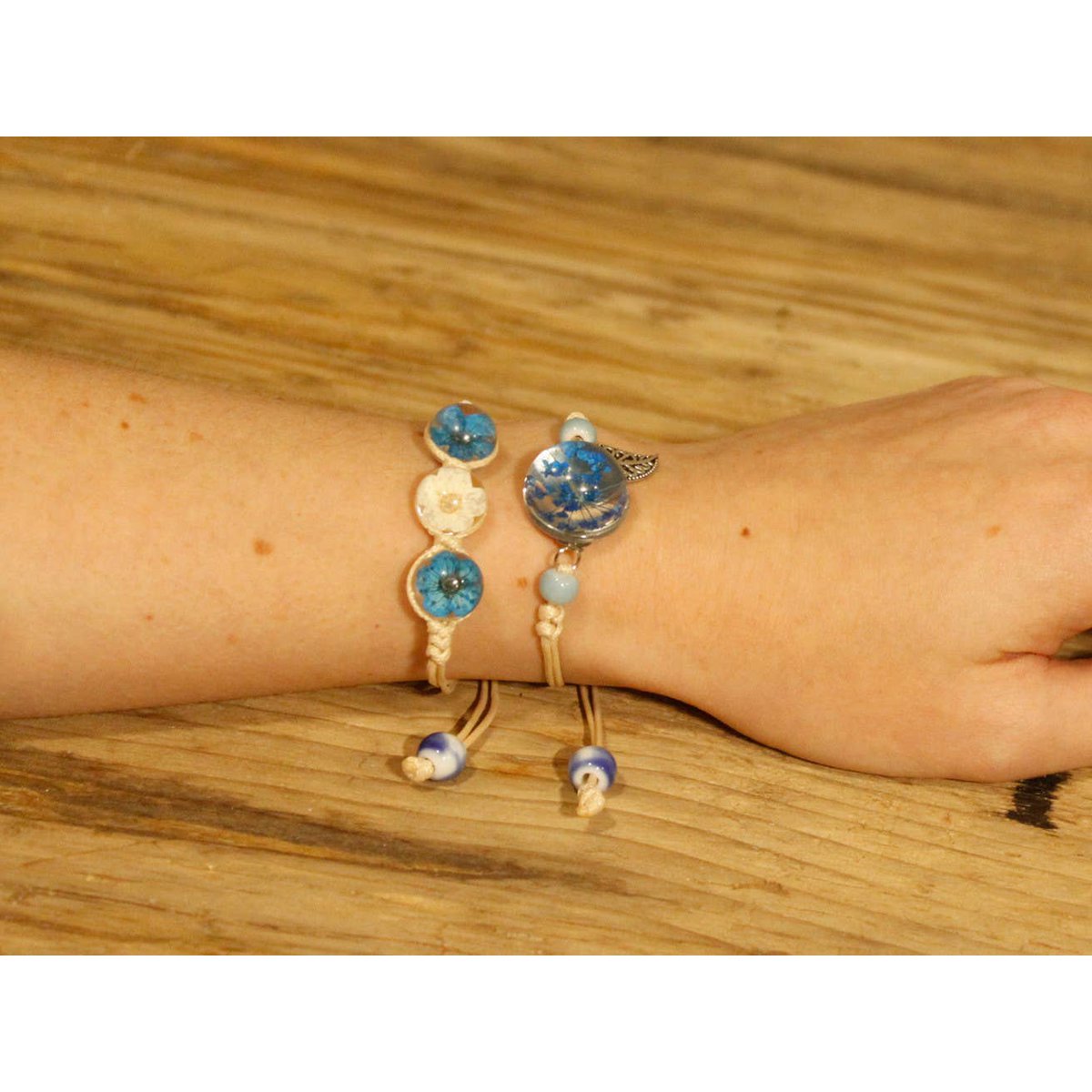 PFJ-10 - Pressed Flowers - Pretty Flower & Leaf Braclet