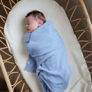 Merino baby blanket Blue