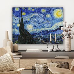 Canvas Maleri - Wall Decoration - De Sterrennacht - Vincent Van Gogh
