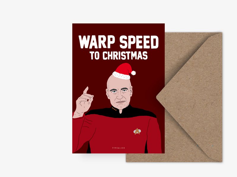 Postkarte / Warp Speed To Christmas