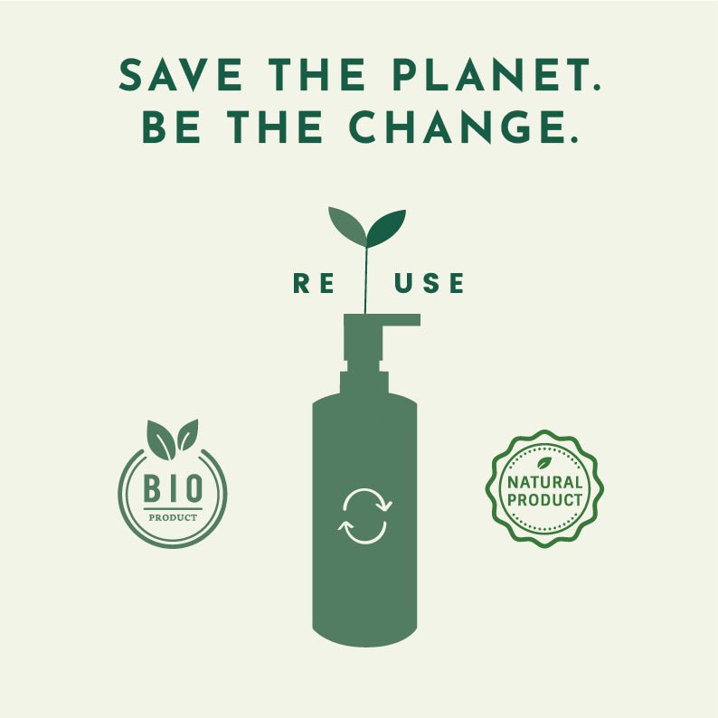 Champú y acondicionador de cosmética natural ecológica en polvo con botella de cristal de recambio