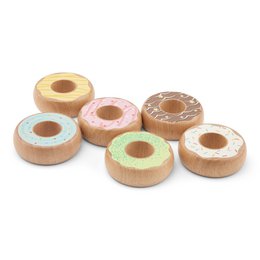 Juego de donuts de madera, 6 piezas