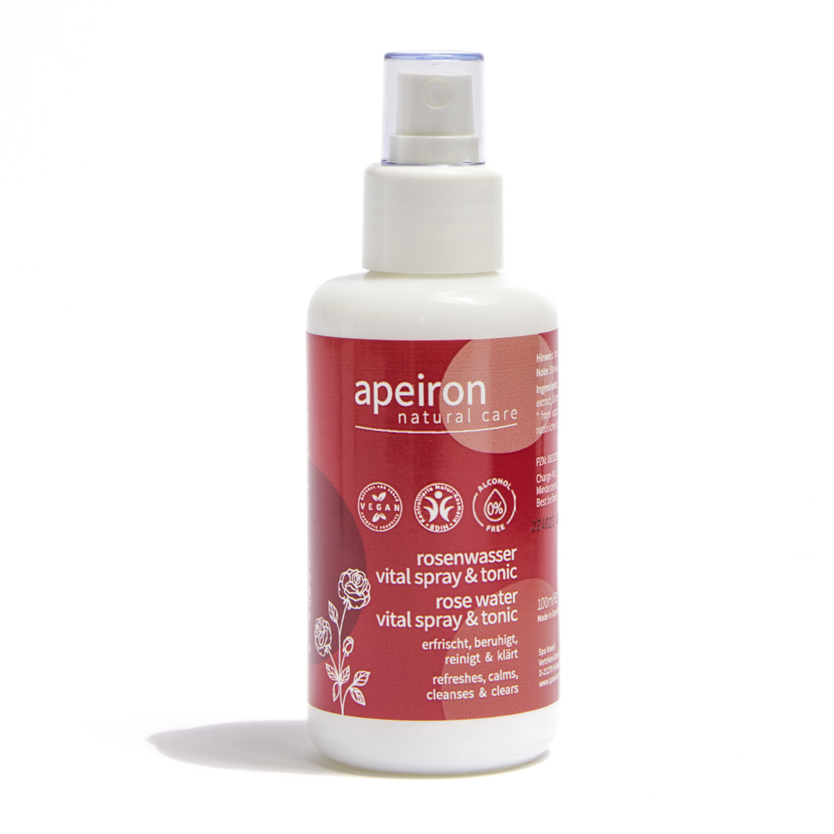 apeiron woda różana 100ml szklana butelka