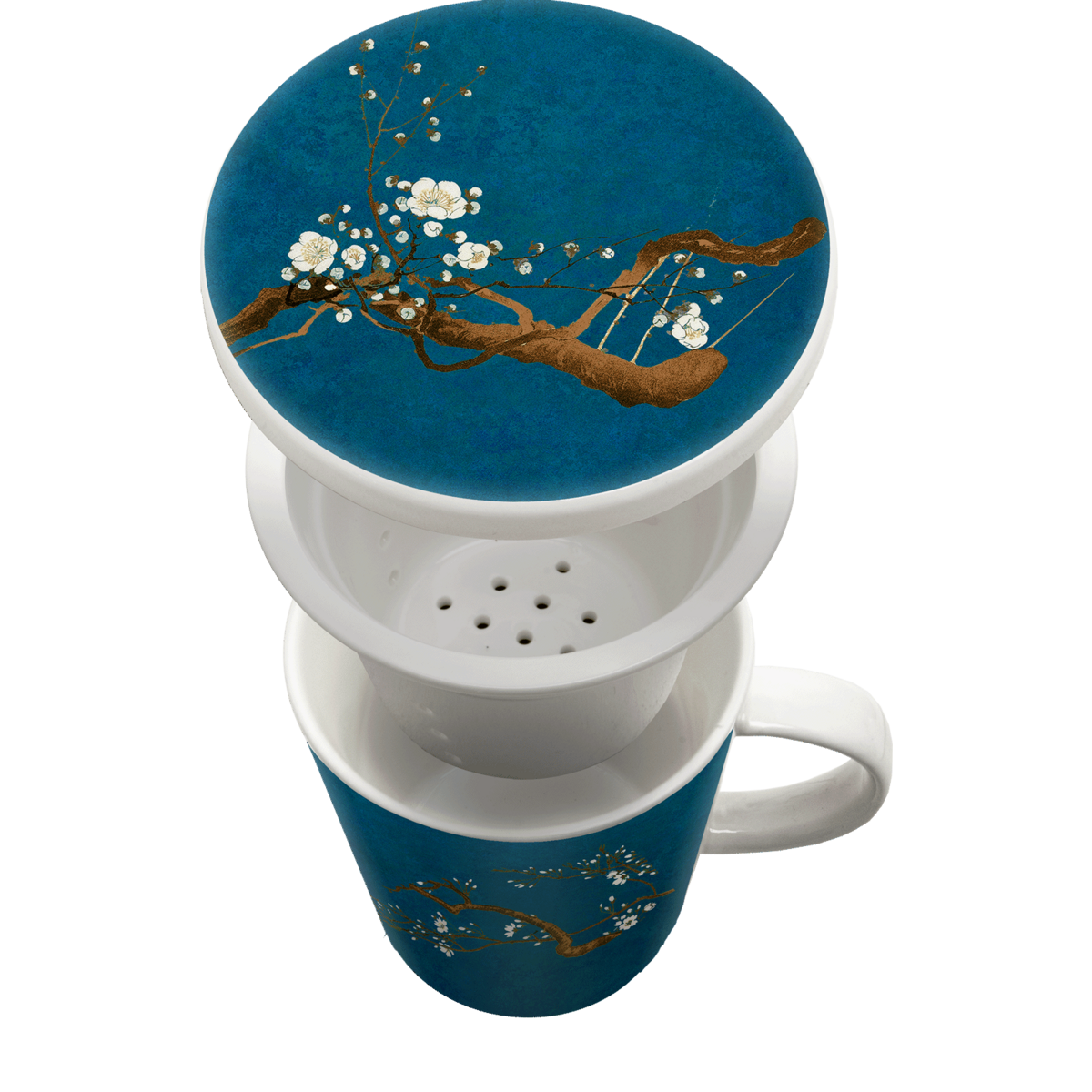 Edo Teamug set, Magnolia Blue, porc.filter, giftbox