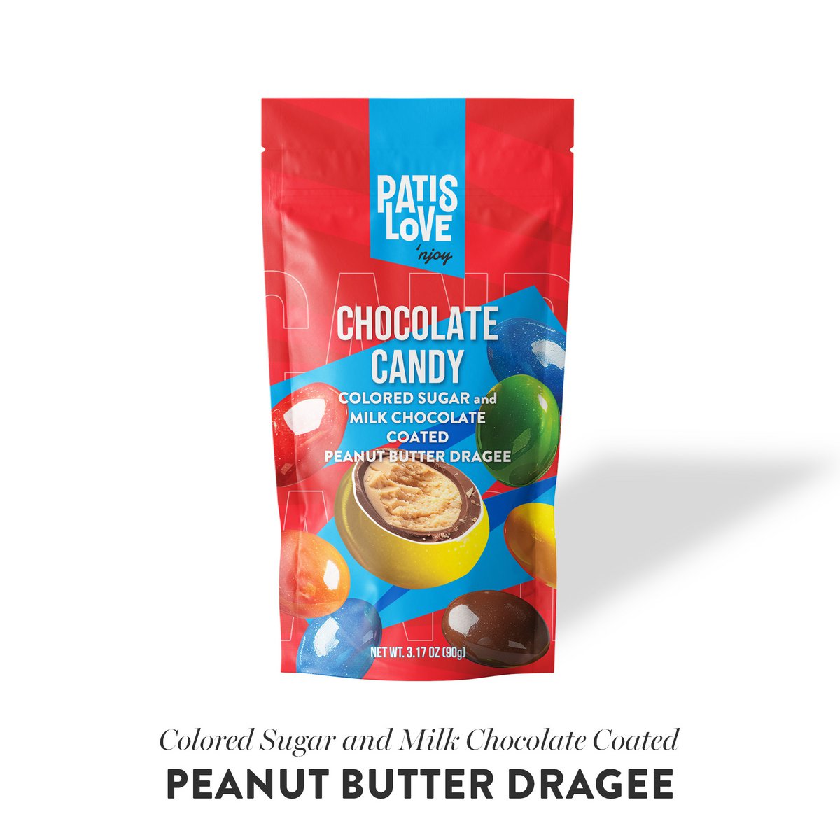Peanut Butter Dragee – Colored Sugar and Milk Chocolate Coated Peanut Butter Dragee