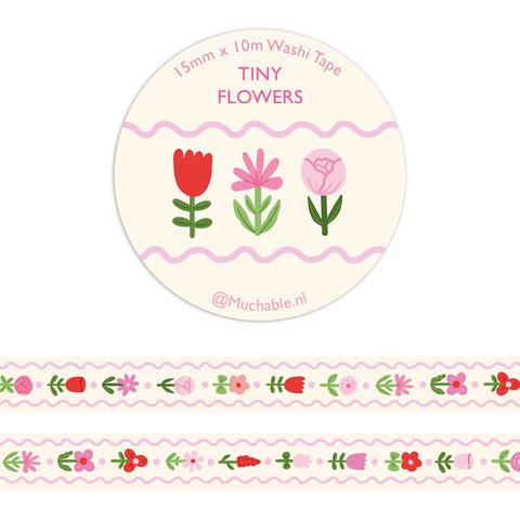 Washi tape - illustration pattern/print cute flowers