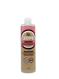 Pink shampoo bottle, green tea birch sap formula, 400ml liquid hair care product