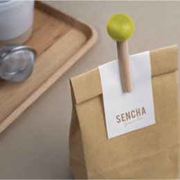 Scatola da 6 clip per borse in legno - colore
