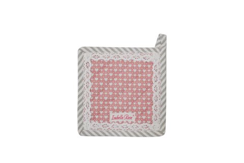 Pink pot holder LOVE 20x20 cm Isabelle Rose