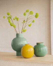 Vase Metal Yellow 23cm