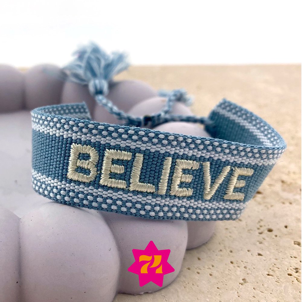 Bracciale tessuto blu BELIEVE