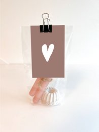 Gavepose lysestage - Hjerte gammelrosa