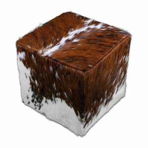Cowhide pouf | 40x40 cm