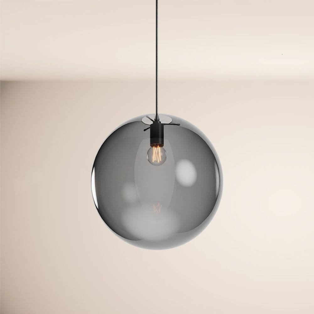 s.luce Orb glass ball hanging lamp 150cm suspension black